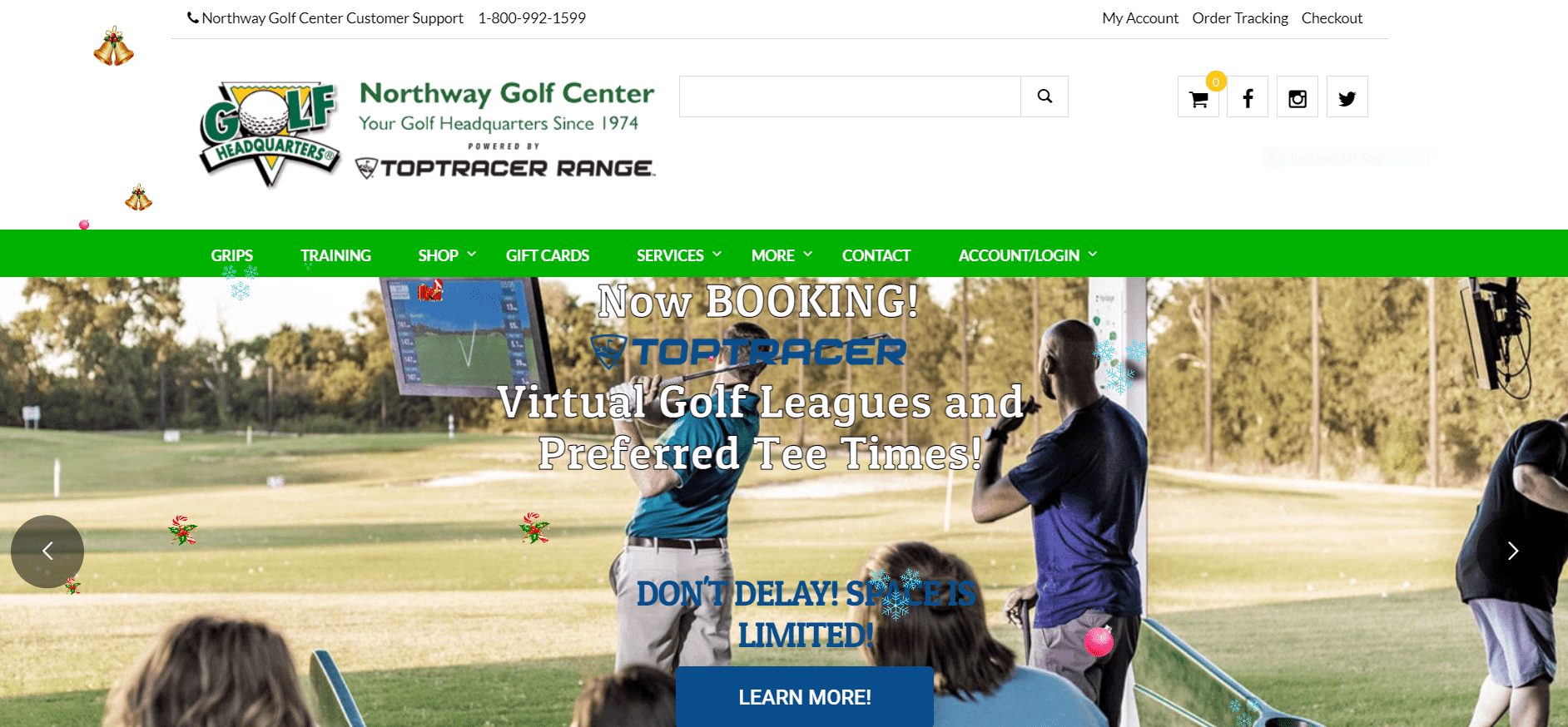 Northway Golf Center website screen shot
