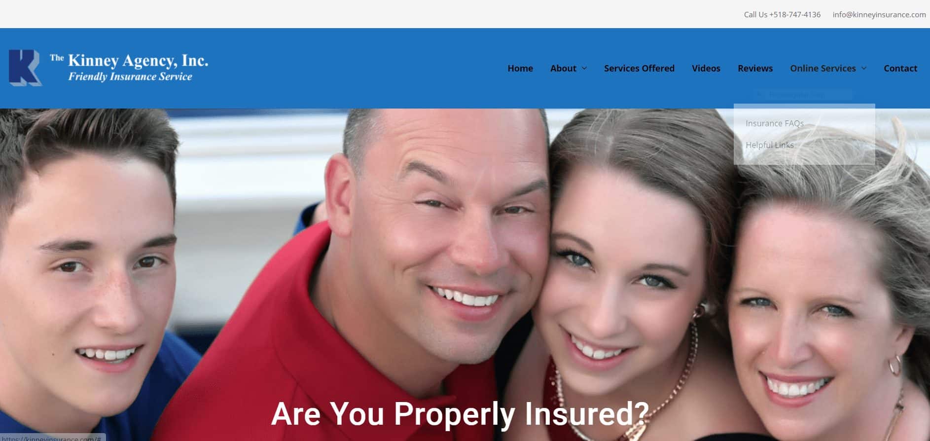 The Kinney Agency website screen shot