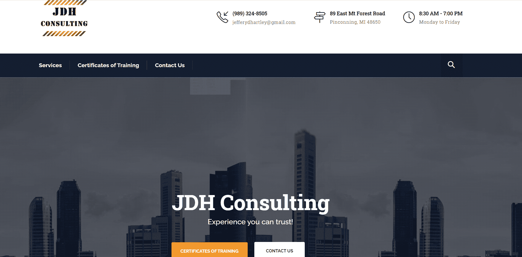 jdh consulting website screenshot