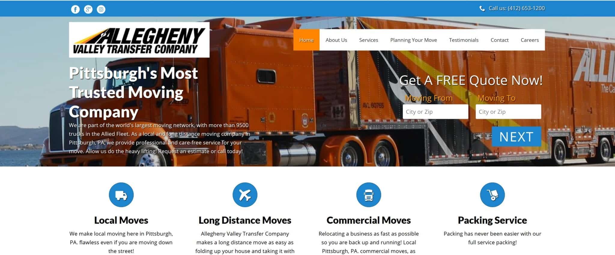 Alleghany Valley Transfer Company - Client of Media Pillars