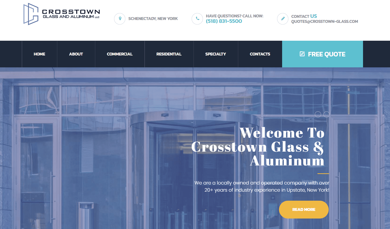 Crosstown Glass - Client of Media Pillars