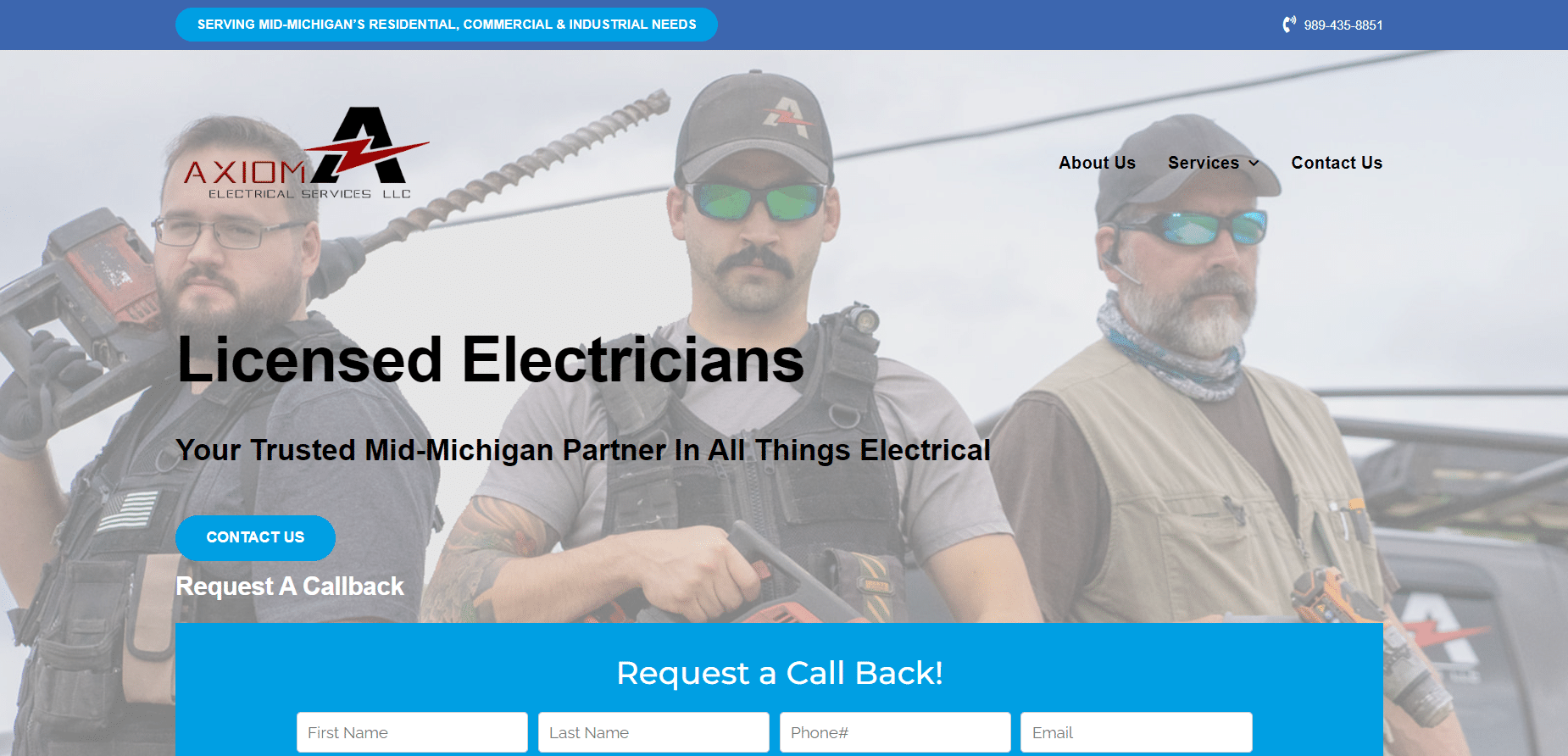 New electrician website client
